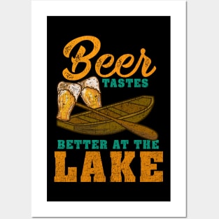 Beer Tastes Better At The Lake - Boat Fishing Gift Posters and Art